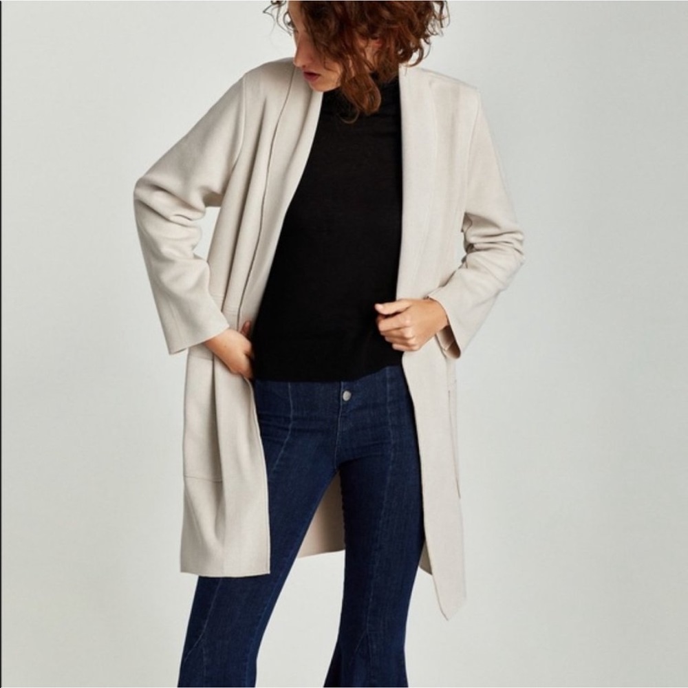 Zara Cream Blazer Coat